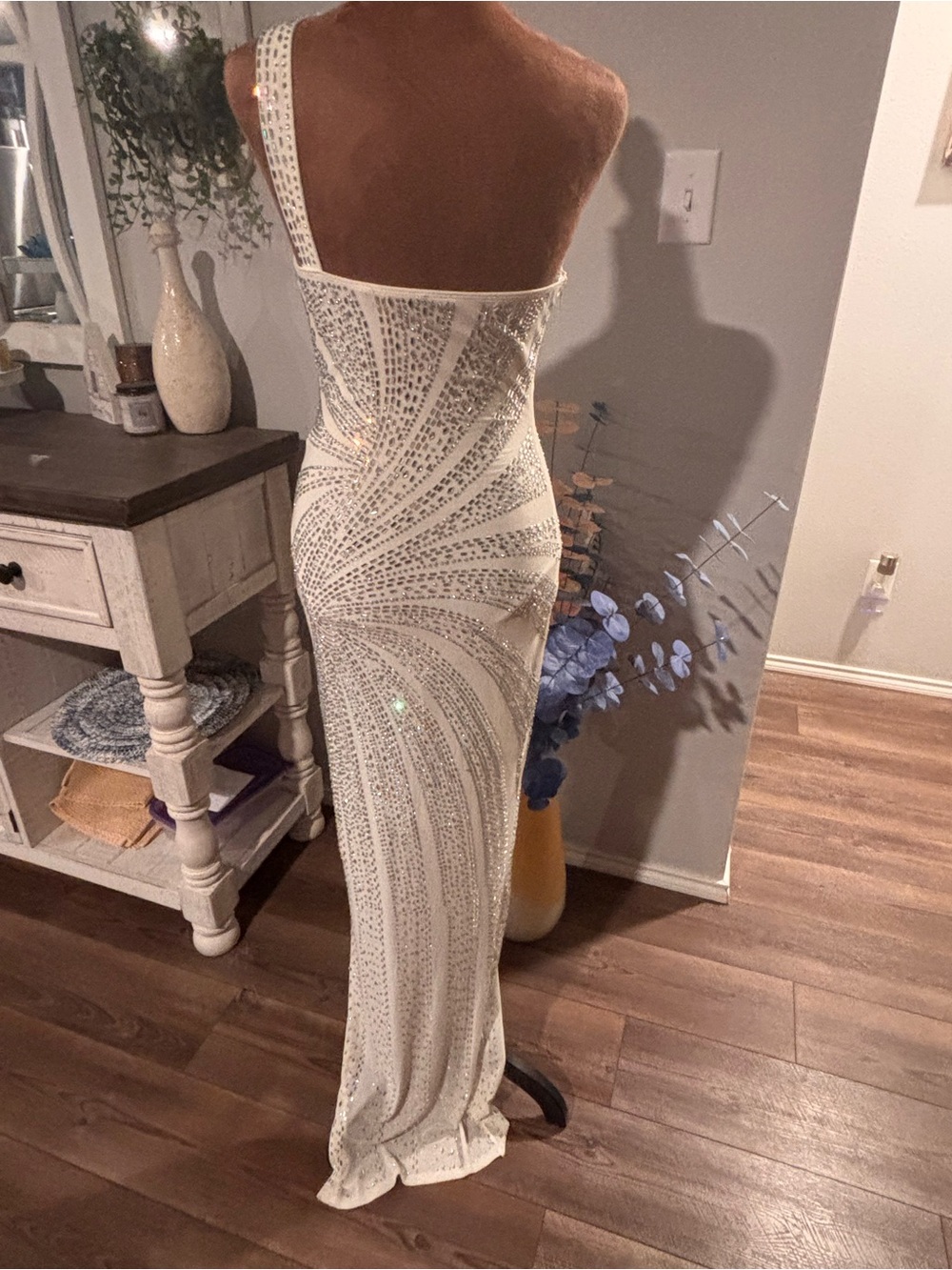 BANJUL Vienna Rhinestone One-Shoulder Maxi Gown size S - Picture 8 of 16